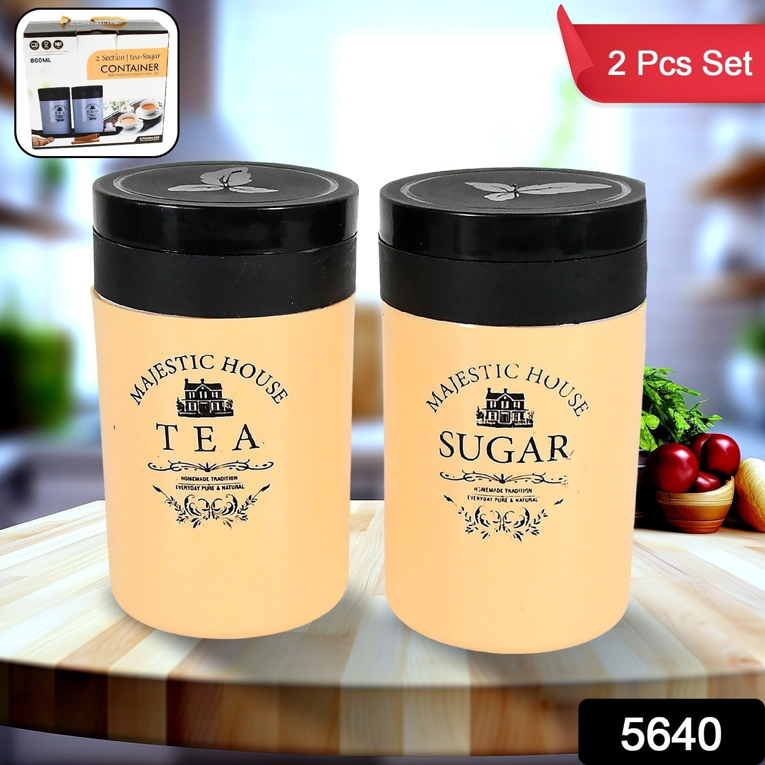 Accurate Seal Tea Sugar Coffee Container, Plastic Damru Shaped Tea, Coffee, Sugar Canisters Jar, New Airtight Food Seal Containers for Salt, Dry Fruit, Grocery 2 Section (800 ML Approx) Accurate Seal Tea Sugar Coffee Container, Plastic Damru Shaped Tea, Coffee, Sugar Canisters Jar, New Airtight Food Seal Containers for Salt, Dry Fruit, Grocery 2 Section (800 ML Approx)